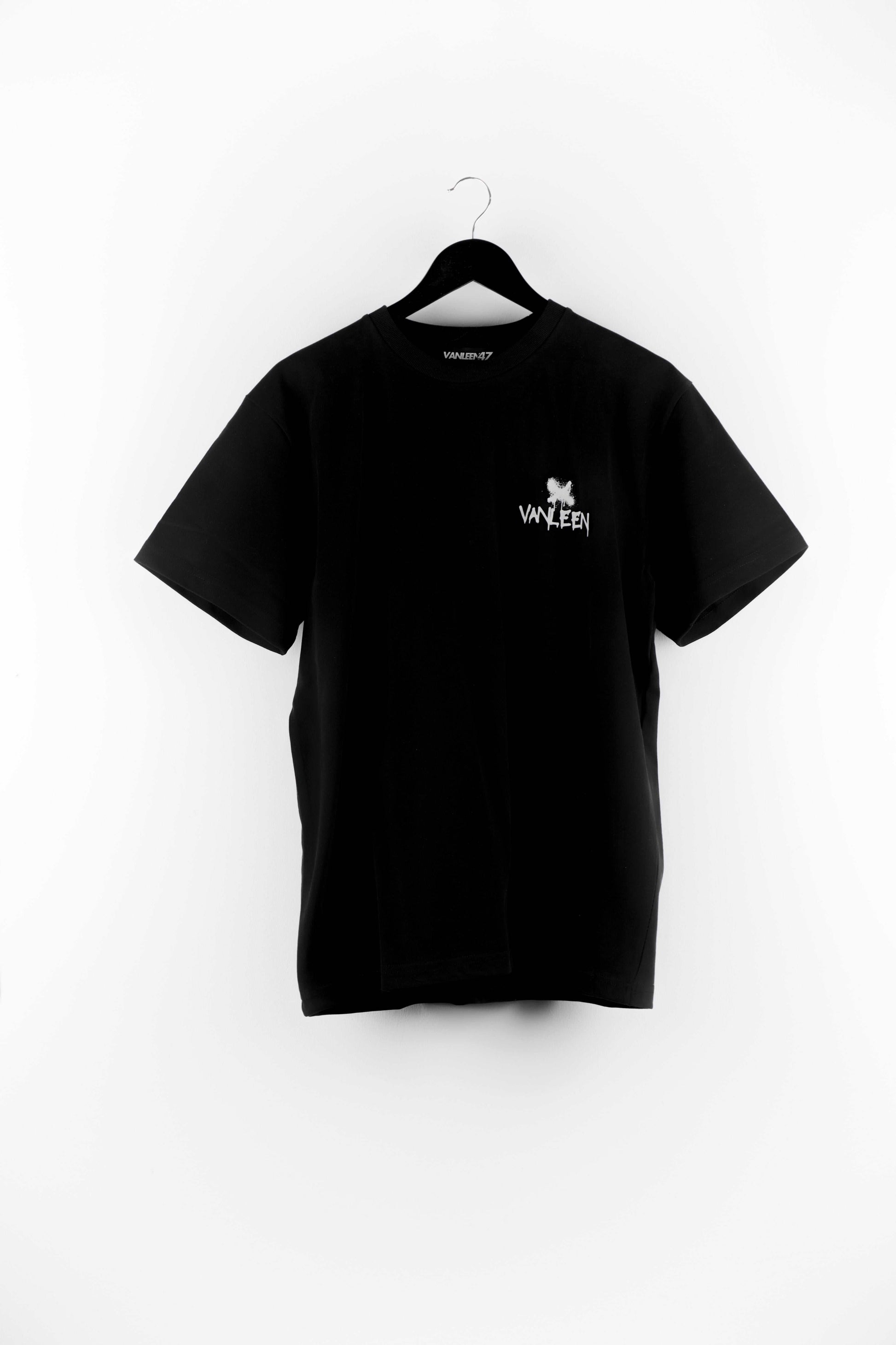 Schwarzes Graphic T-Shirt für Herren mit VANLEEN Logo im Normalfit