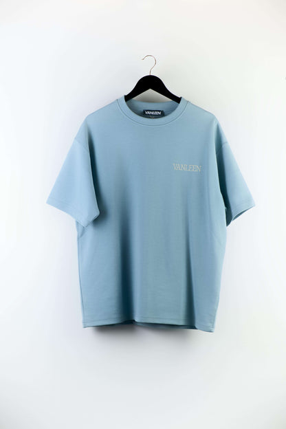 Innocent Blue Tee oversized fit light blue with VANLEEN logo and embroidered X detail on back