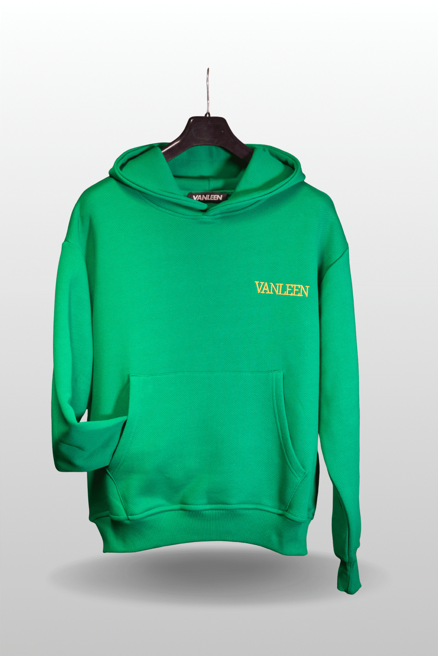 Gangster Hoodie Day Date Oversize in Grün mit goldenen Stickereien und VANLEEN Logo